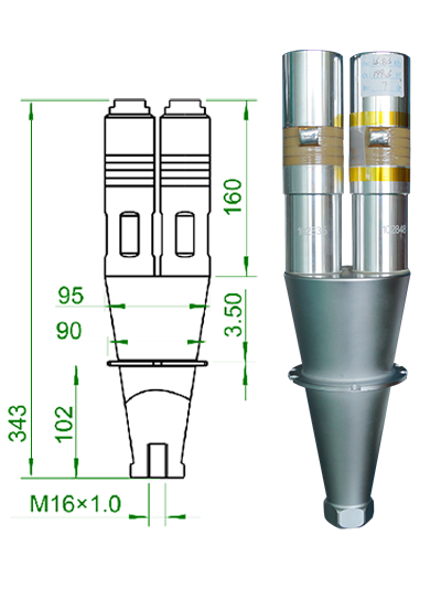 15kHz-3200W 声峰超声波换能器 双柱直筒